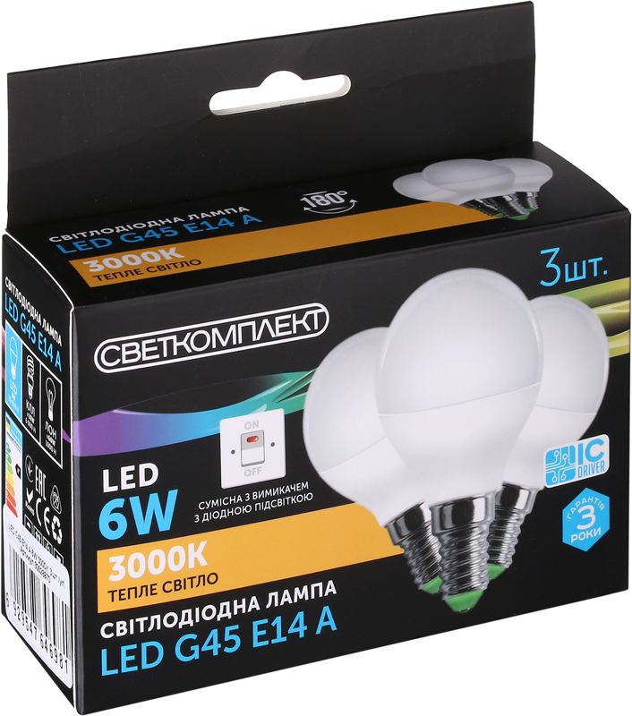 Лампа світлодіодна Светкомплект (6929547646981) 6Вт, E14, 3000K